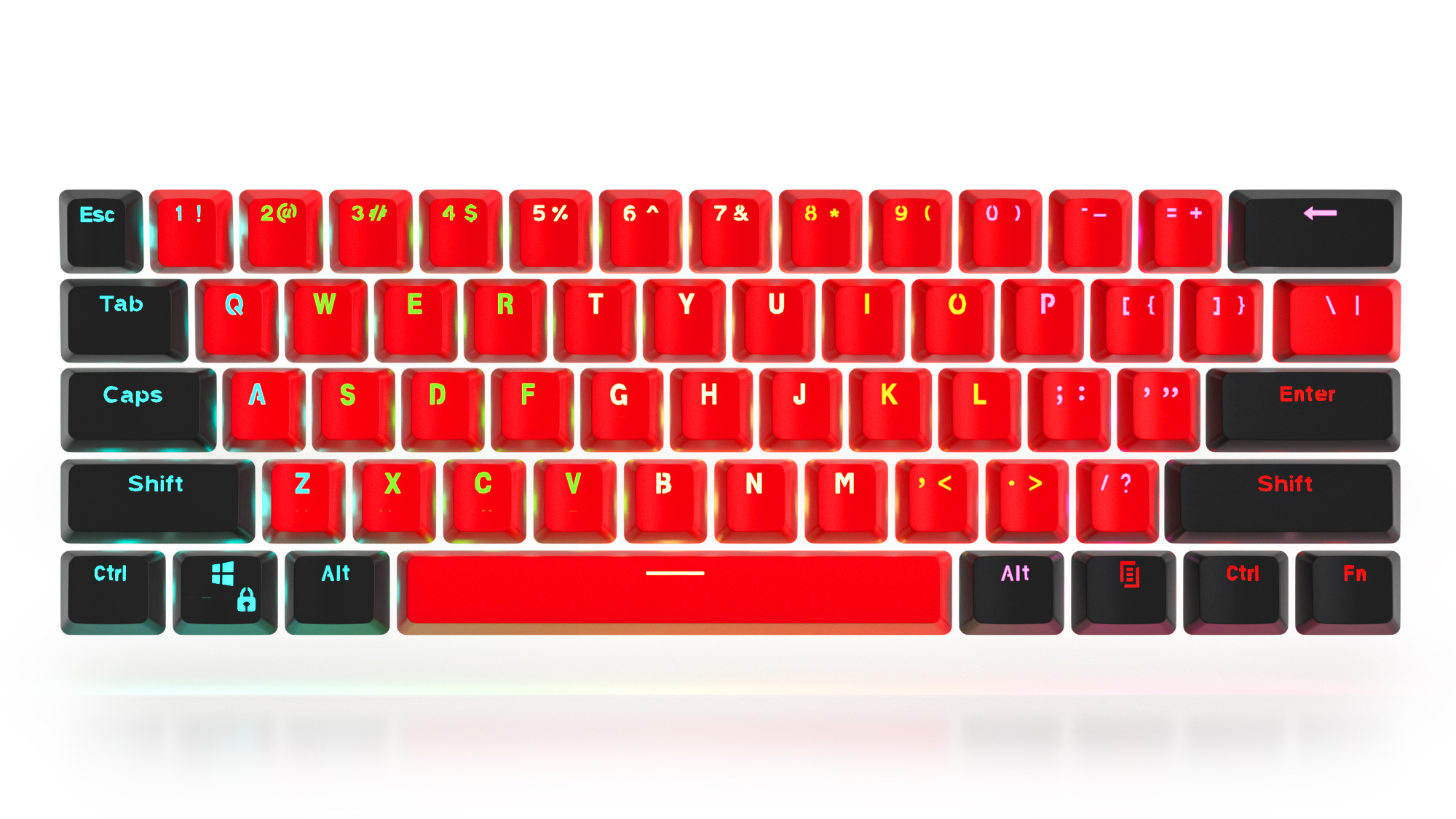Amazon.com: GTSP 61 Red Keycaps 60 Percent Keycap Set PBT OEM